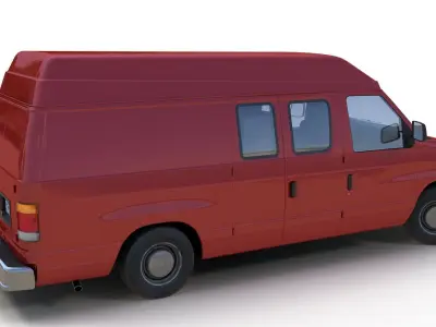 American industrial van XL Low-poly 3D model