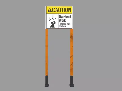 Caution Board Low-poly 3D model