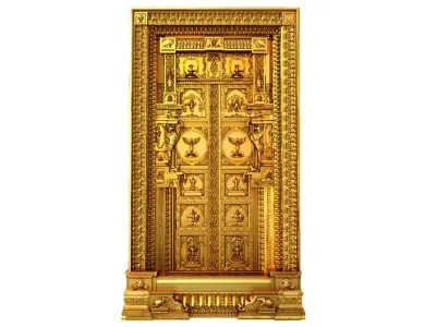 decorative traditional 3d door 2 3D model