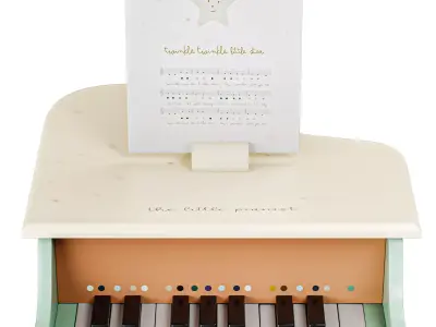 Zara Childrens wooden toy piano 3D model