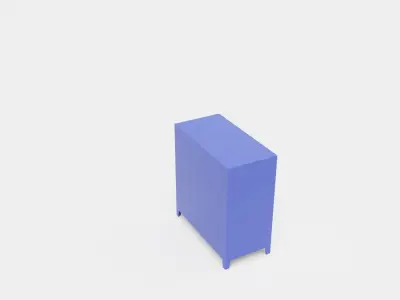 METAL CABINET-DOUBLE SHORT-BLUE AND WHITE Low-poly 3D model