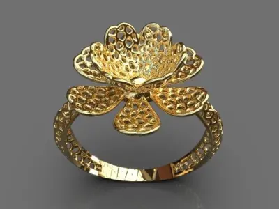 Light floral ring 3D print model