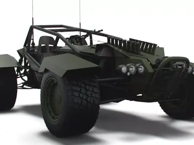 Generic Military Buggy Machine Gun 2023 3D model