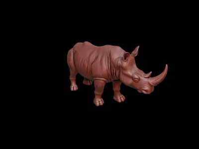 Rhinoceros Animal Sculpture 3D print model get