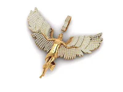 Girl angel diamond pendant 3D print model