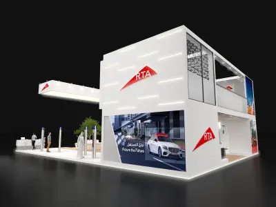 12x17 All Side open Exhibition Stand 3D model 3D model