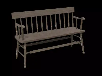 Furniture Bench V-02 Low-poly 3D model
