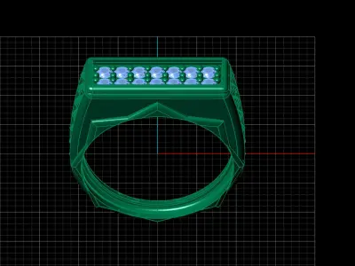 Print Ready STL 3DM  Gents Rings Diamond Men Ring  3D print model 70