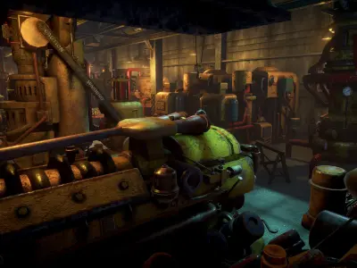 Manufactory game ready Low-poly 3D model