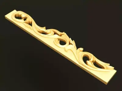 classic Baroque Rococo-style scroll carving 3D model