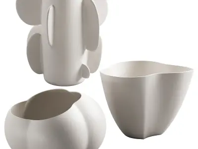 367 decorative vases and pots 05 deformed folded relief vase 04 3D model