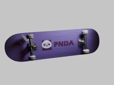 Skateboard - Panda Deck design Skateboard 3D model