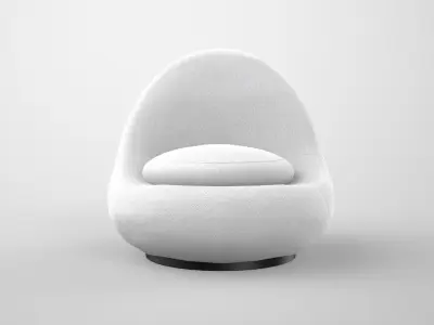 Deane Lounge Chair white Low-poly 3D model