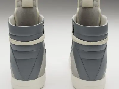 Sneakers Rick Owens Geobasket Converse Grey Low-poly 3D model