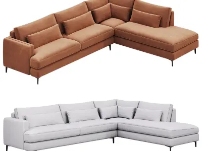 Sumner Two-Piece Bumper Sectional By Arhaus 3D model