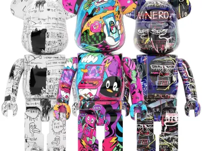 basquiat bearbrick collection 3D model