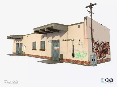 Electric Station  Low-poly 3D model