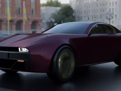 Blender Sports Car - 2-Door Coupe 3D model