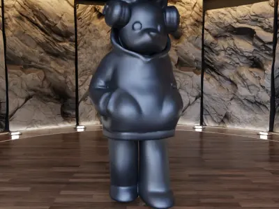 Low Fidelity Bear Headphones Figure Fan Art Toy  3D print model