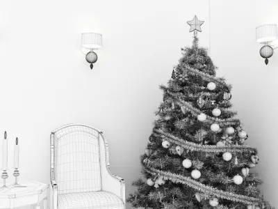 christmas tree blue 3D model