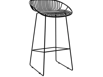 Metal Wire Counter Stool 3D model