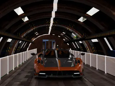 Car in a Scifi Corridor 3D model