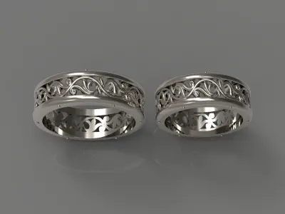 WEDDING RING SET N - 70 3D print model