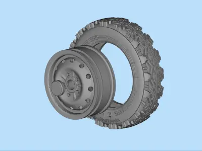 STL printable Tire and Rims for Lada Niva  3D print model