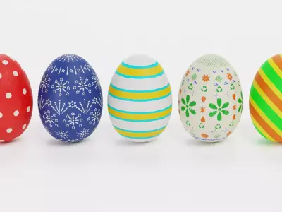 -Easter Eggs- Low-poly 3D model
