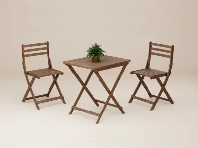 Outside Chair and Table 3D model