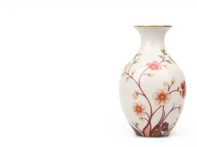 Art Nouveau Decorative Vase with Floral Motifs model pack Low-poly 3D model