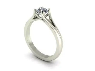 Solitaire Women Diamond Wedding Ring R2 3D print model