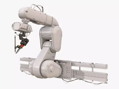 Industrial Robotic Arm with Linear Rail M1 3D model