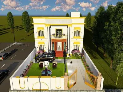 Modern villa 2021 Blender Eevee and Cycles 1 Low-poly 3D model 3D model