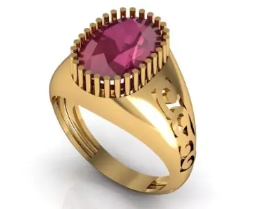 colour stone ring Free 3D print model