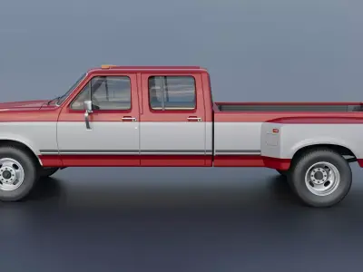 Pickup Truck F-350 Crew Cab Dually 1987 3D print model