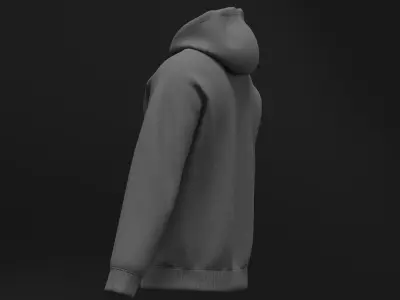 Male regular hoodie 3D model