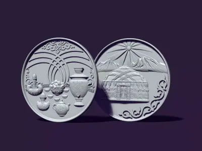 Kazakh yurt and dastarkhan panels 3D print model