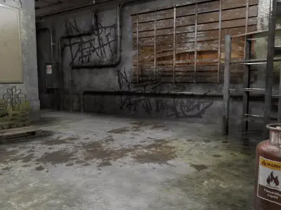 The old  Horror Room 3 Low-poly 3D model