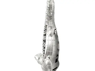 3D Printable crocodile Alligator pendant 3D print model 3D model