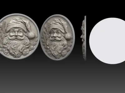 santa clause bas relief 3D print model v2  3D print model