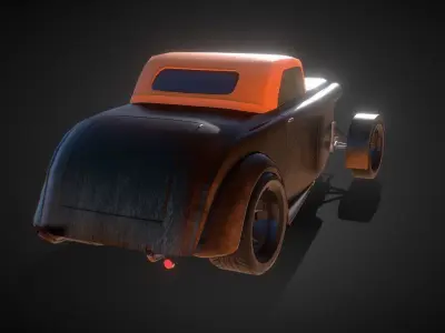 Moskvich a Russian Hot Rod Car Low-poly 3D model
