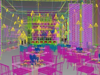 Five Star Hotel Buffet and Bar 3D model