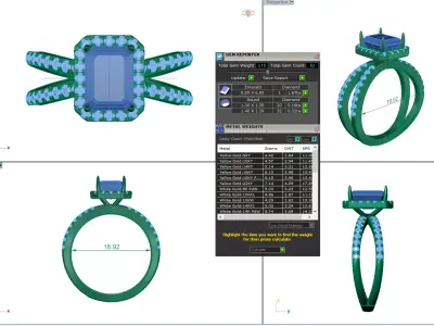 Crisscross Delicate ring with French Pave setting 3dmodel 3D print model