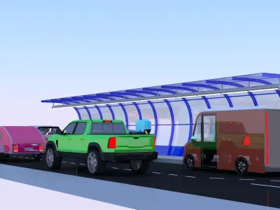 EV charging station VII 3D model