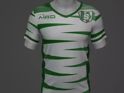 Sporting Lisbon Football Jersey T-Shirt - Soccer Kit Low-poly 3D model