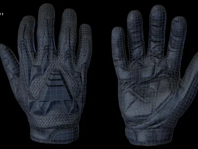Tactical Gloves 027 Low-poly 3D model