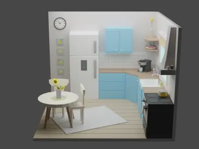 Kitchen 16 Low-poly 3D model