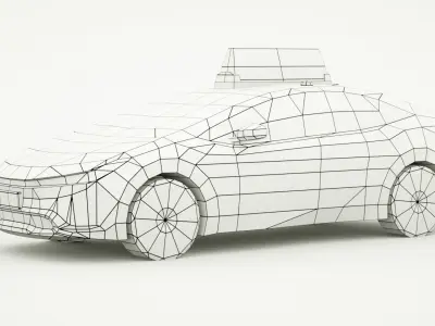 Toyota Prius Prime 2023 taxi Low-poly 3D model