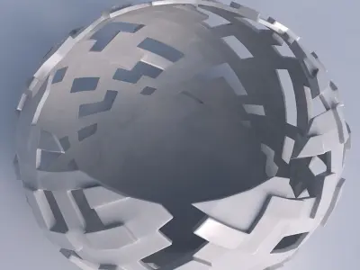 Bowl spheric squeezed wide with cuts and bulges 3D print model